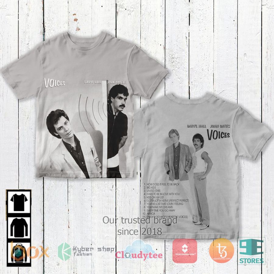 Daryl Hall & John Oates Voices Album 3D T-Shirt – LIMITED EDITION