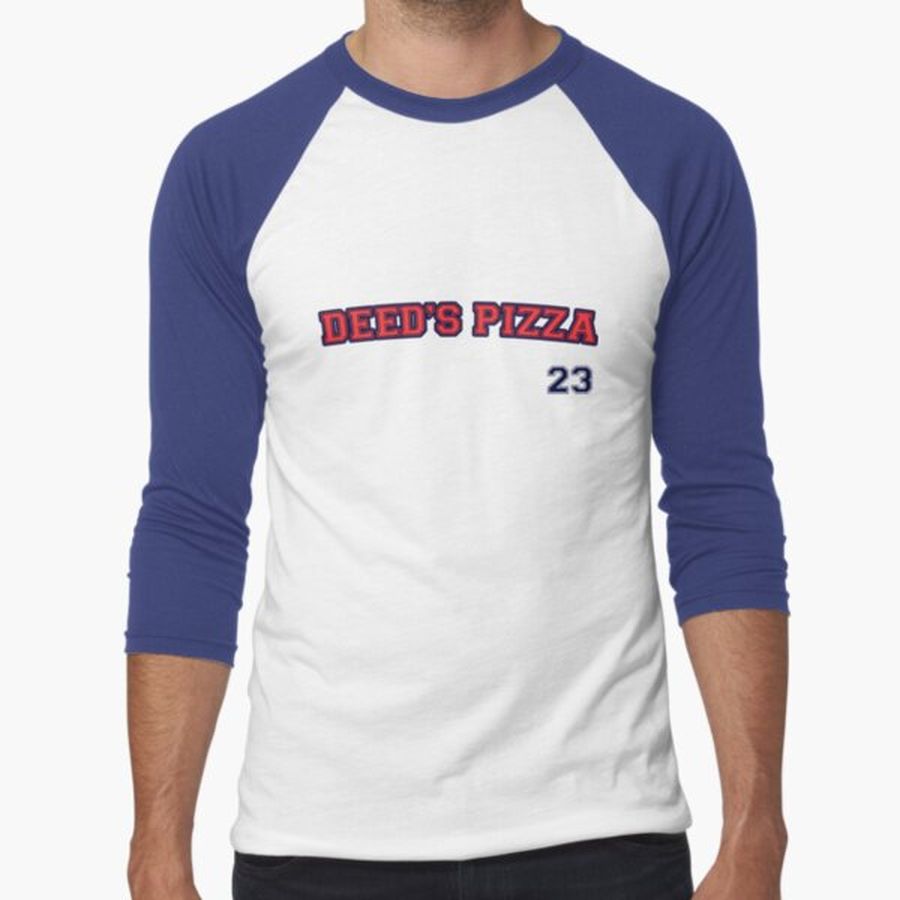 Deeds Pizza 23  Baseball ¾ Sleeve T-Shirt