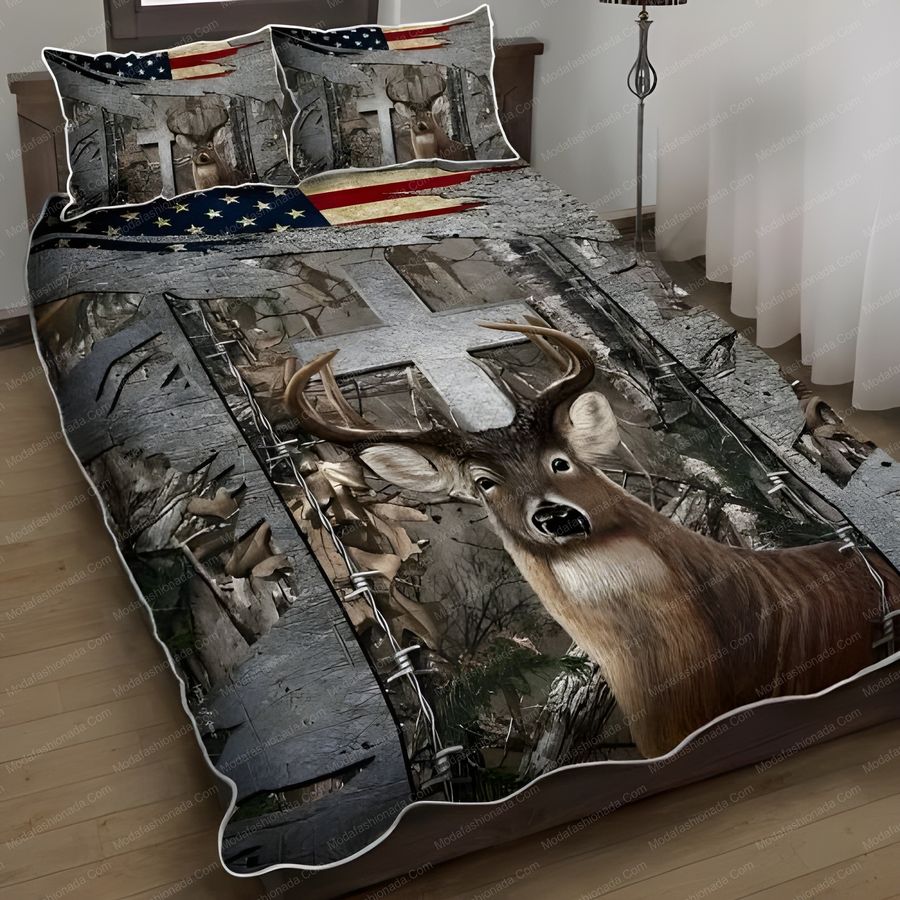 Deer Hunting Jesus Cross God 70 Bedding Set – Duvet Cover – 3D New Luxury – Twin Full Queen King Size Comforter Cover