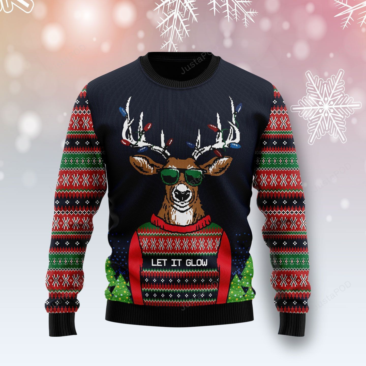 Deer Let It Glow Ugly Christmas Sweater Ugly Sweater Christmas