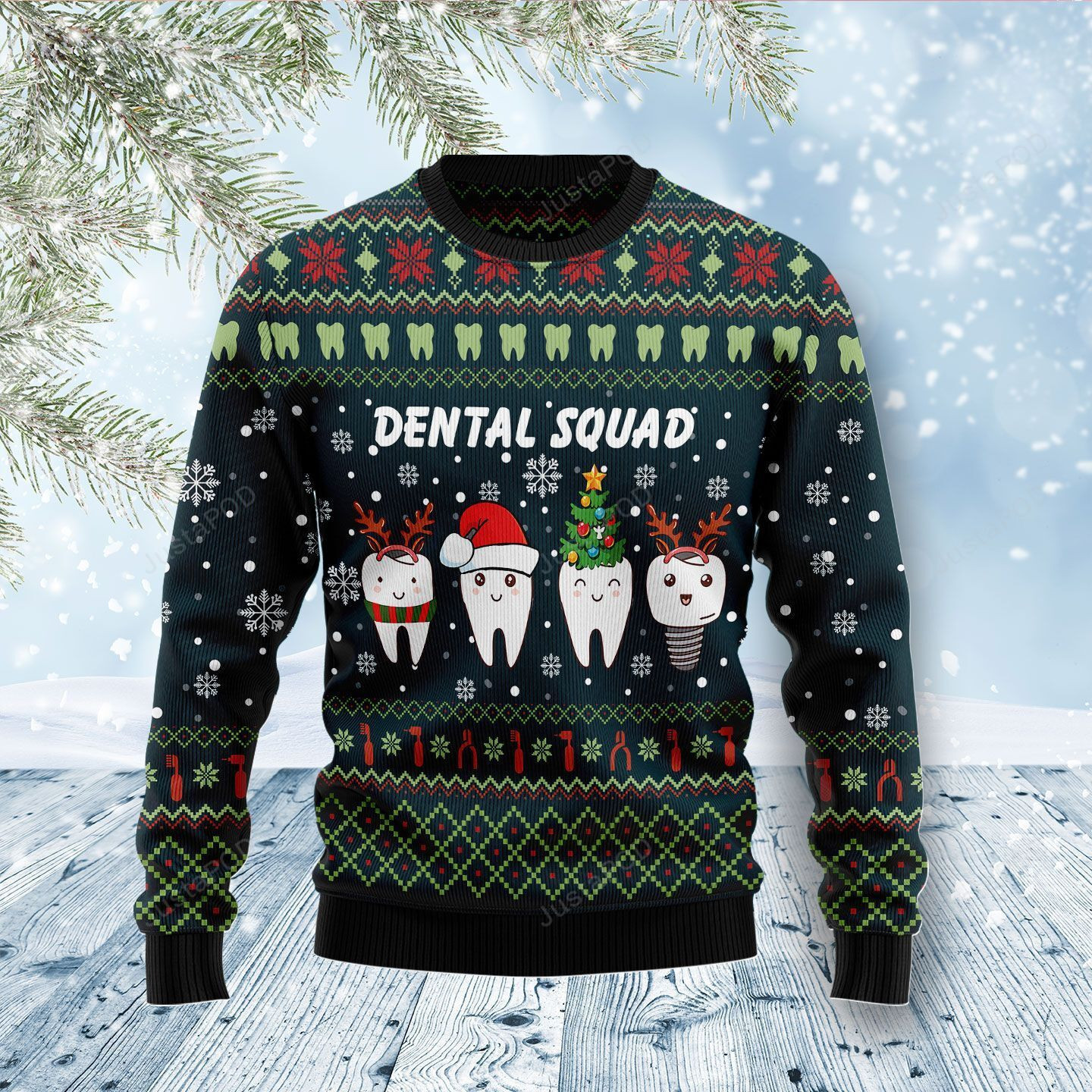 Dental Squad Ugly Christmas Sweater All Over Print Sweatshirt Ugly