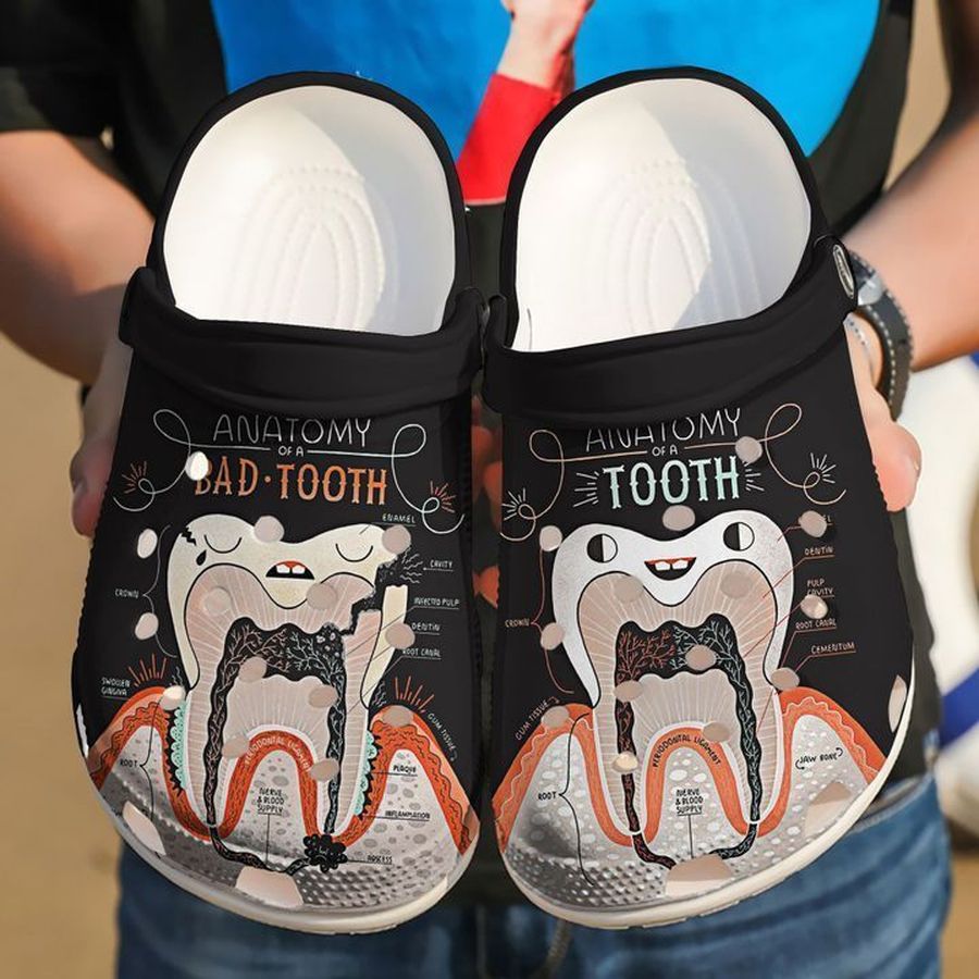 Dentist Tooth Anatomy Crocs Crocband Clogs, Comfy Footwear