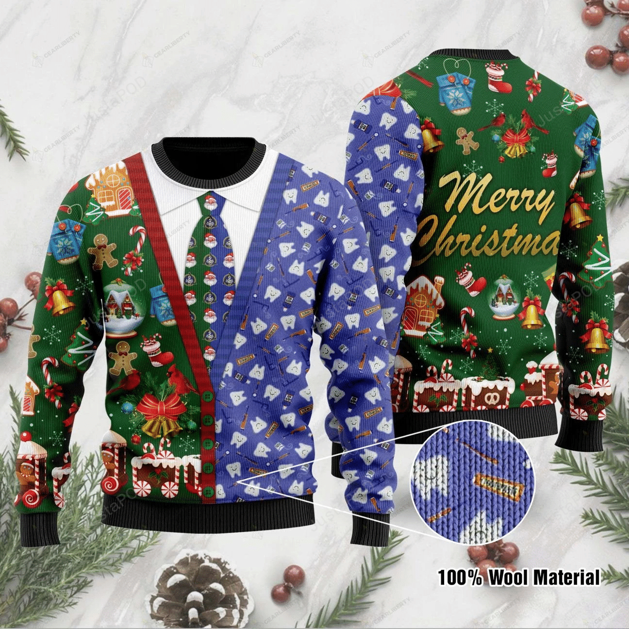 Dentist Ugly Christmas Sweater All Over Print Sweatshirt Ugly Sweater