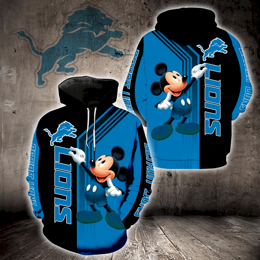 Detroit Lions Mickey Mouse New Full All Over Print K1330 Hoodie