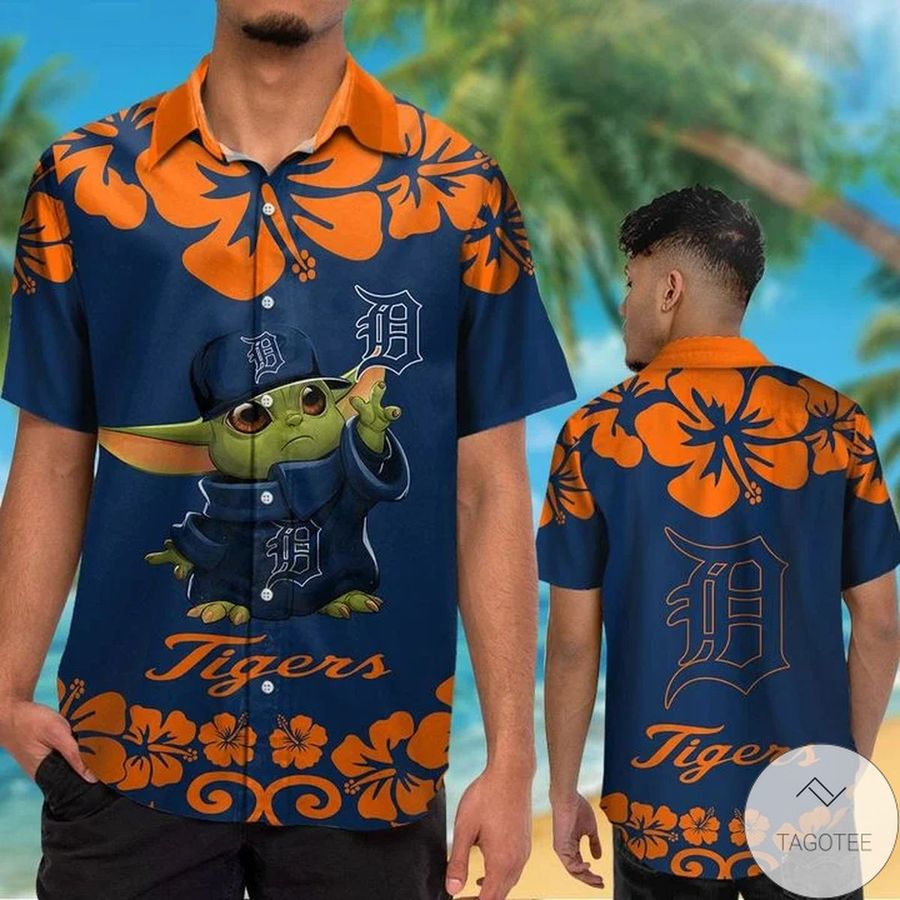 Detroit Tigers Baby Yoda Hawaiian Shirt