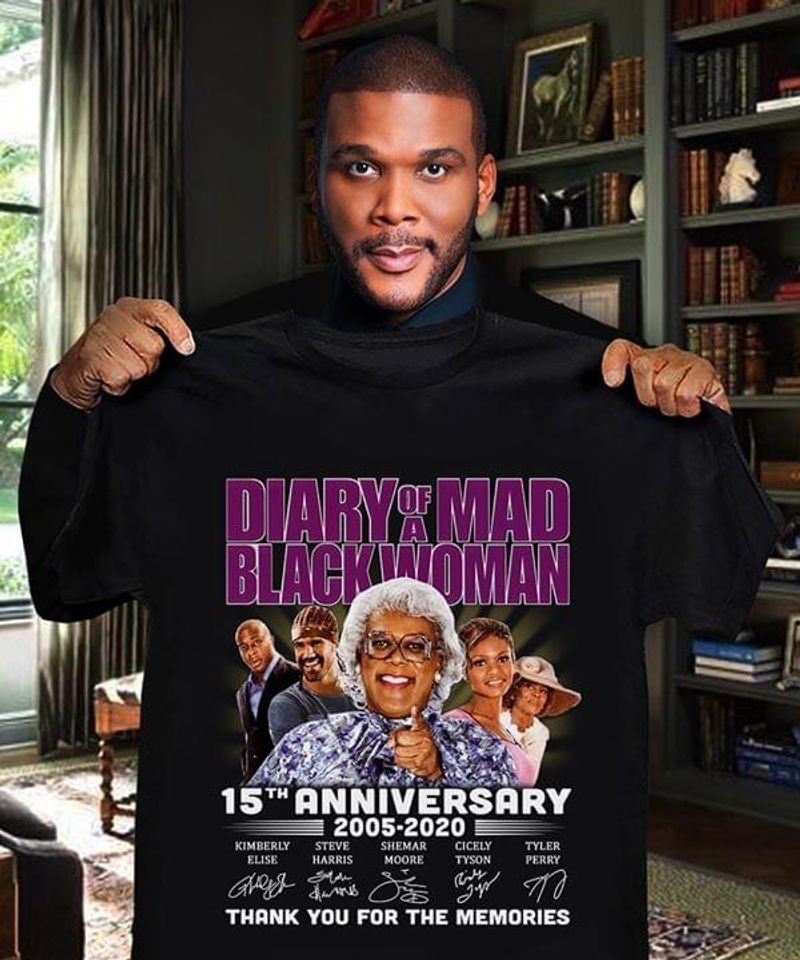 Diary Of A Mad Black Woman Fans 15th Anniversary Thank You For The Memories Signature Black T Shirt Men And Women S-6xl Cotton