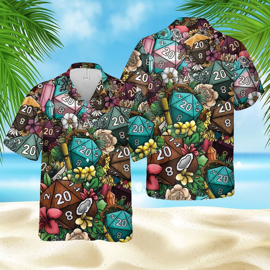 Dice Luck Is In Small Things Hawaian Dungeon Master Dungeons And Dragons Geek Boyfriend Hawaii Shirt