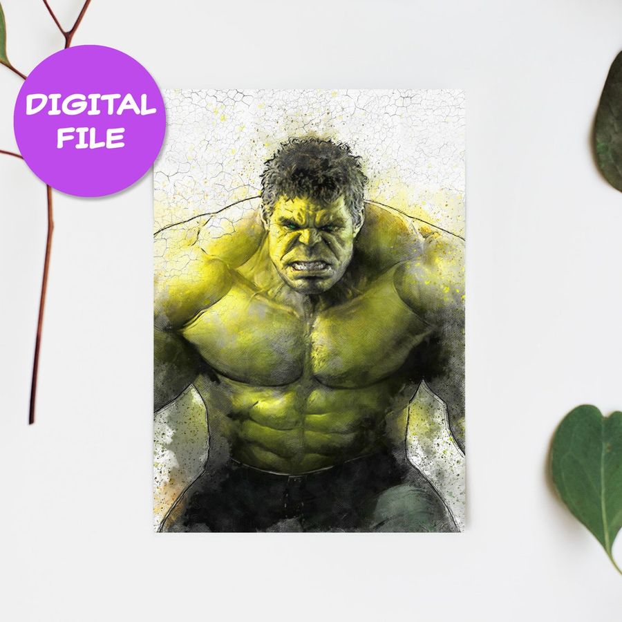 DIGITAL DOWNLOAD - Hulk Art Print, Marvel Hulk Poster, Avengers, Mark  Ruffalo The Hulk, Marvel Comics Superhero