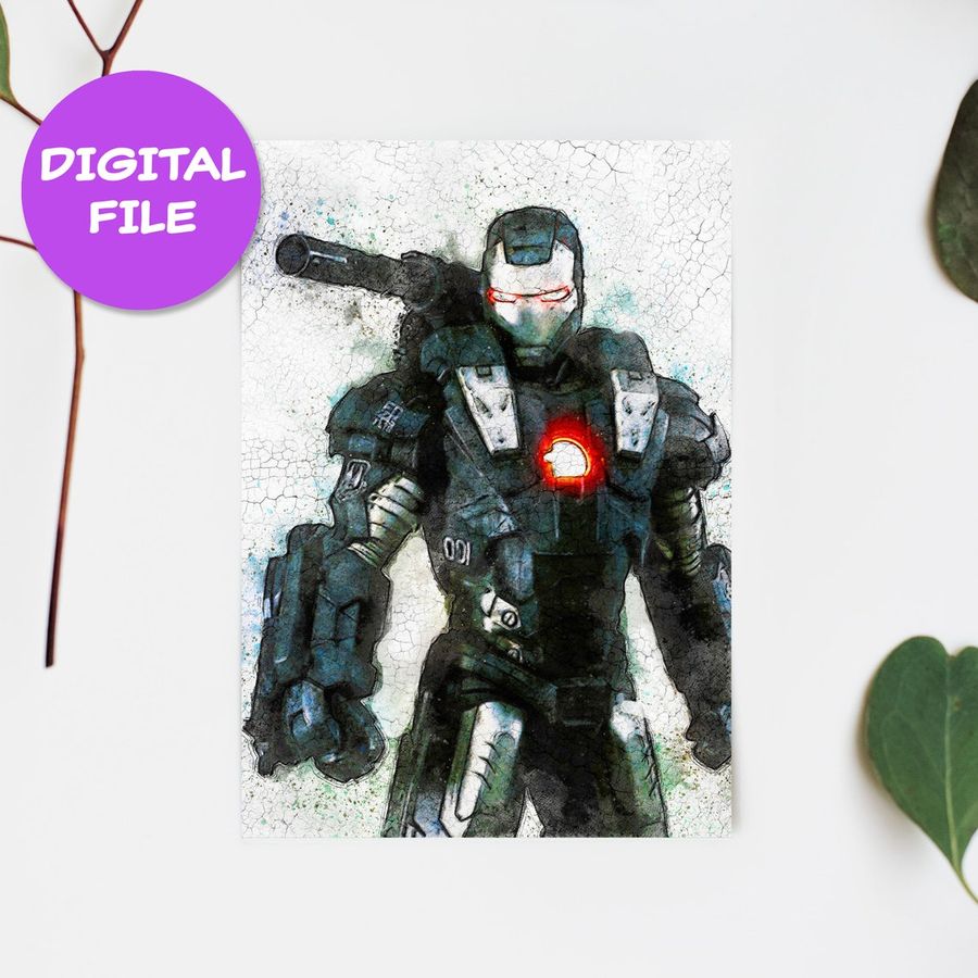 DIGITAL DOWNLOAD - Marvel Avengers War Machine Art, Iron Man Abstract Movie Poster, Jim Rhodes Endgame Superhero Poster, War Machine