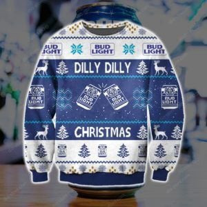 Dilly Dilly Bud Light Knitting Ugly Christmas Sweater All Over