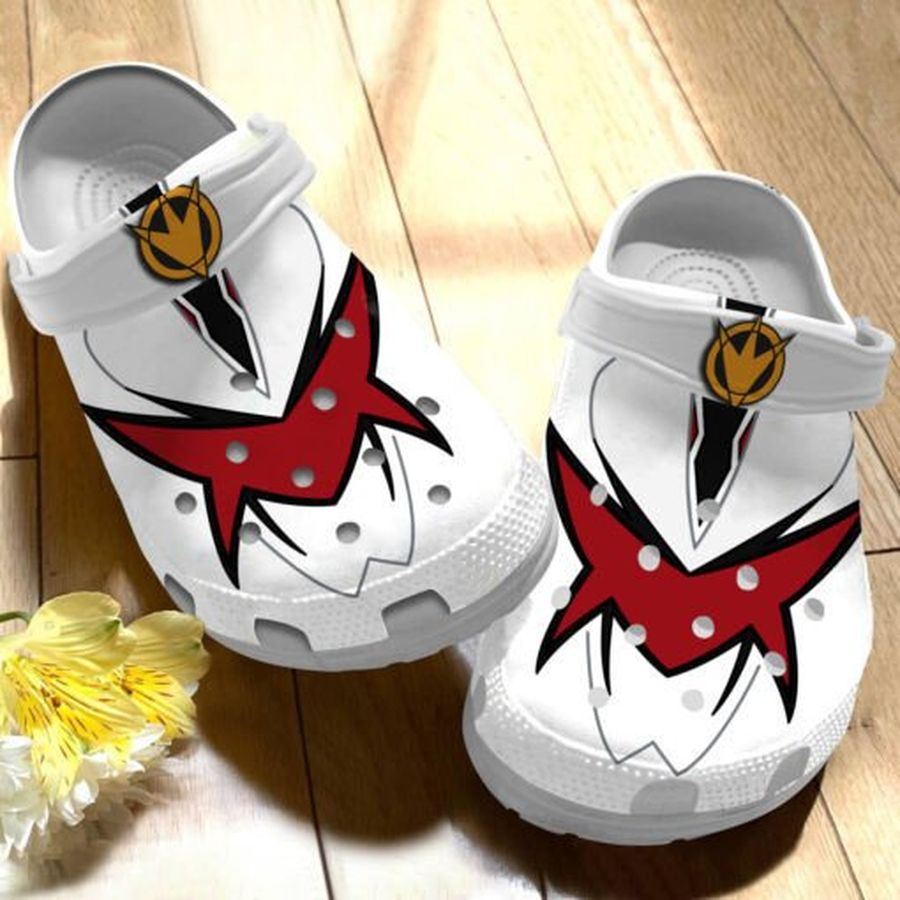 Dino Thunder White Theme Crocs Crocband Clog Comfortable Water Shoes