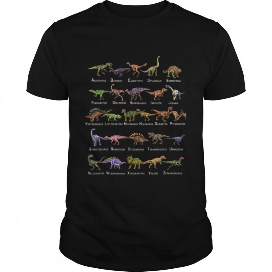 Dinosaur Alphabet Dino Pre Historic Animal Dinosaur Lover T-Shirt B09F5JZNNF