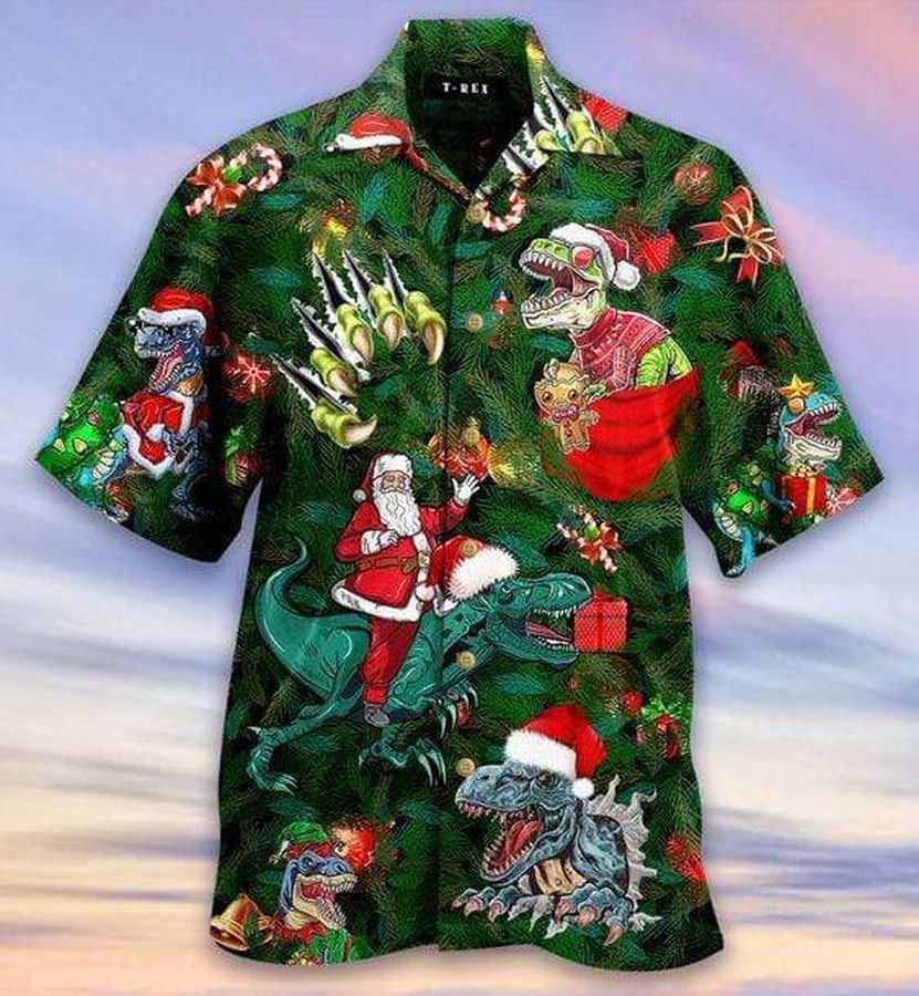 Dinosaur Enjoy Christmas Hawaiian Shirt Pre13267, Hawaiian shirt, beach shorts, One-Piece Swimsuit, Polo shirt, funny shirts, gift shirts