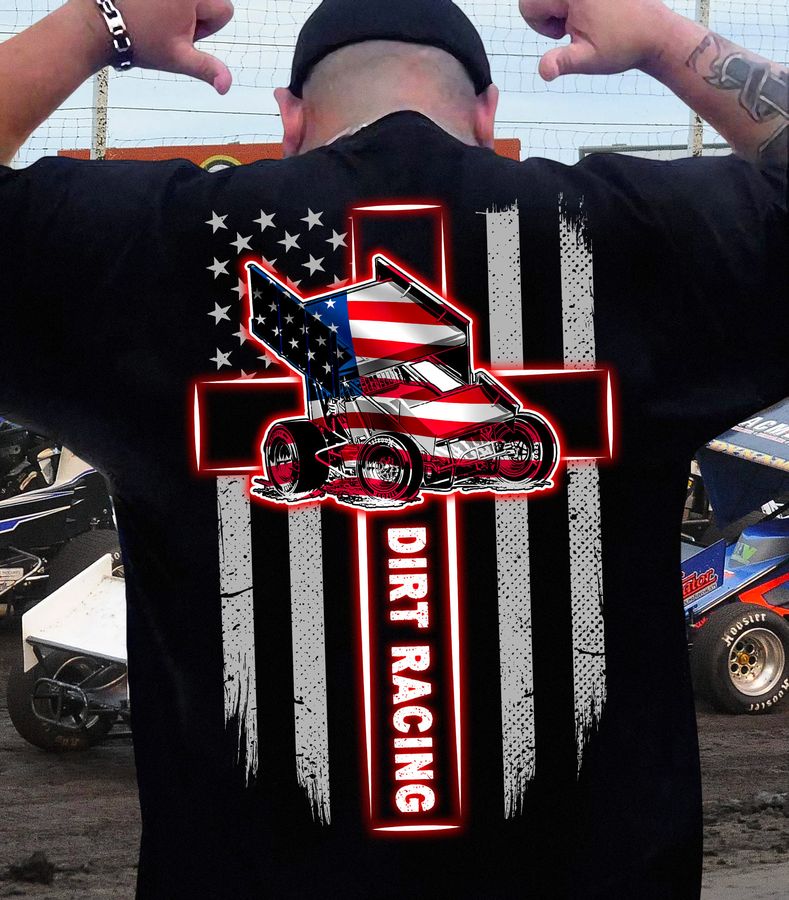 Dirt racing – America flag, dirt bike racing