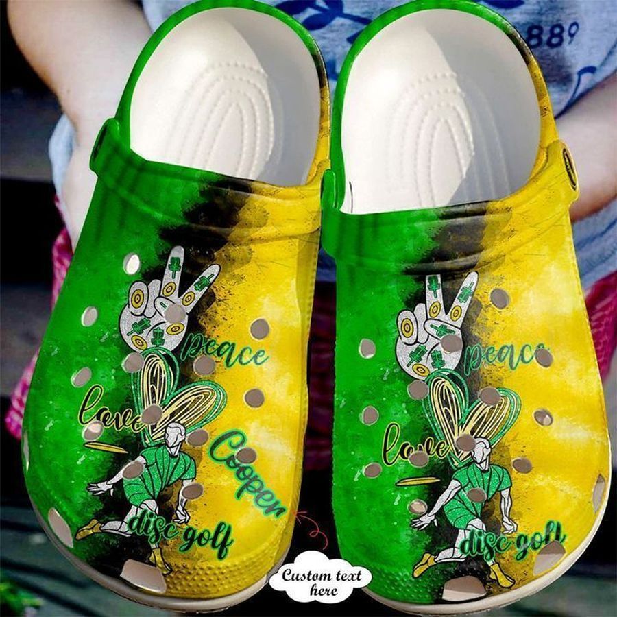 Disc Golf Personalized Peace Love Sku 828 Crocs Clog Shoes