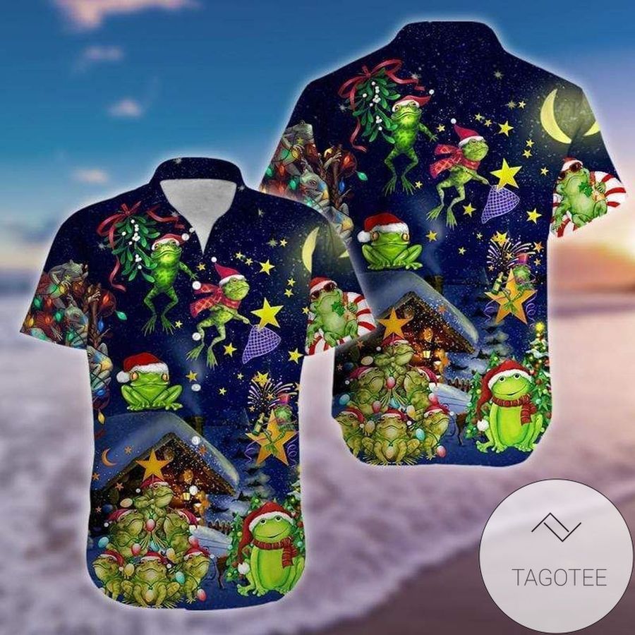 Discover Cool Hawaiian Aloha Shirts Christmas Frog Dancing 712h