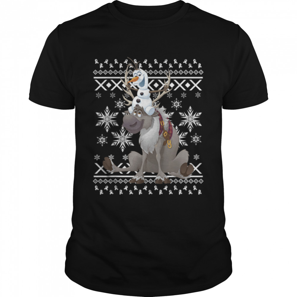 Disney Frozen Olaf Sven Riding Antlers Ugly Sweater T-Shirt B07KRSPT1K