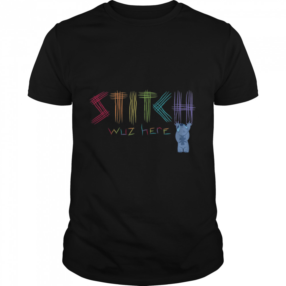 Disney Lilo & Stitch Rainbow Stitch Was Here Pride Scratch T-Shirt B09T1BVYM4
