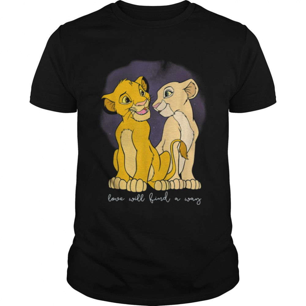 Disney Lion King Simba Nala Love Valentine's Graphic T-Shirt B079C522Z5