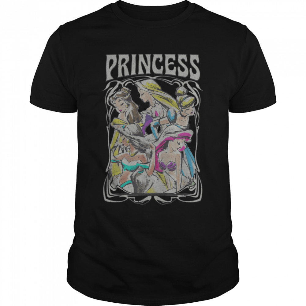 Disney Princess Group Retro Portrait T-Shirt B09X6HP85W