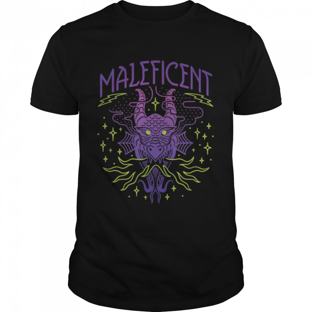 Disney Villains Maleficent Dragon Line Design T-Shirt B0B334G876