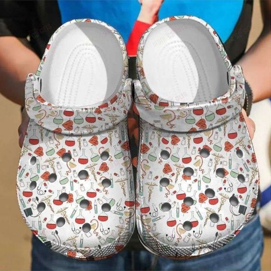Doctor Nurse Pattern Crocs Crocband Clog Shoes For Men Women