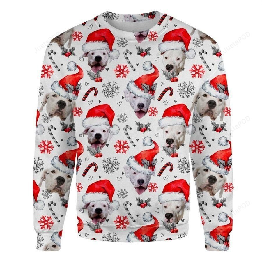 Dogo Argentino Dog Ugly Christmas Sweater All Over Print Sweatshirt