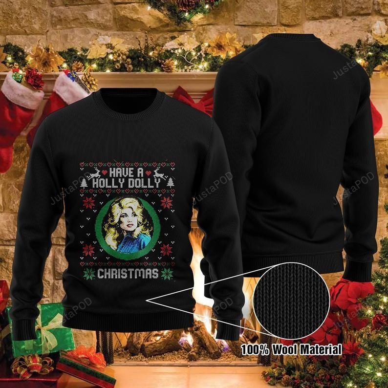 Dolly Parton Ugly Christmas Sweater All Over Print Sweatshirt Ugly