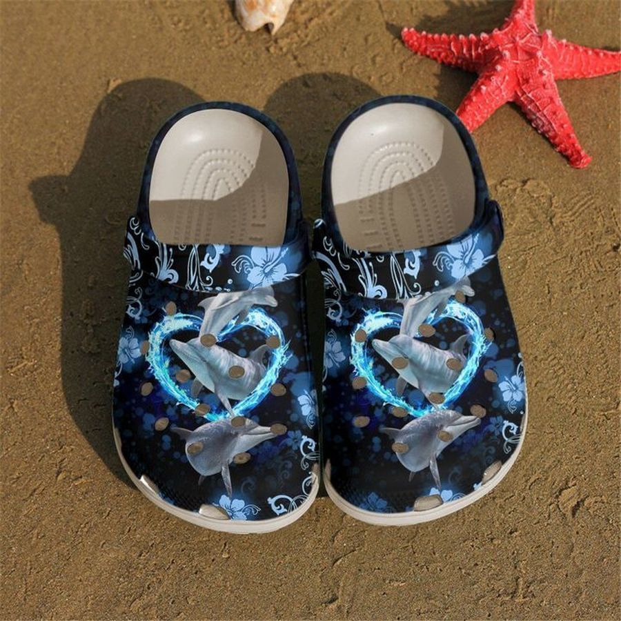 Dolphin Gorgeous Dolphins Sku 880 Crocs Crocband Clog Comfortable For Mens Womens Classic Clog Water Shoes