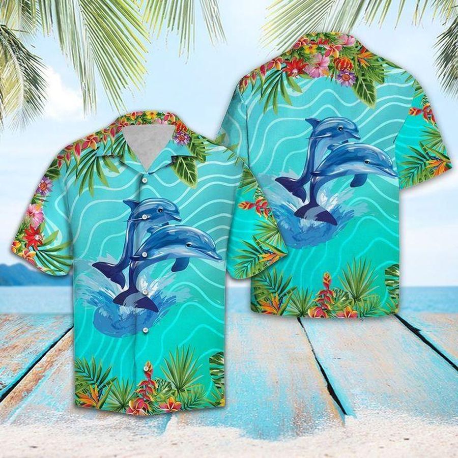 Dolphin Hawaiian Shirt Pre13245, Hawaiian shirt, beach shorts, One-Piece Swimsuit, Polo shirt, funny shirts, gift shirts, Graphic Tee