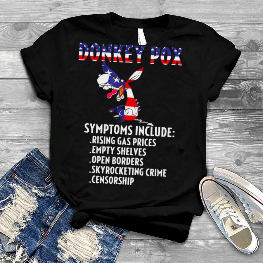 Donkey Pox Conservative Republican Anti Biden Donkeypox Flag Us T Shirt