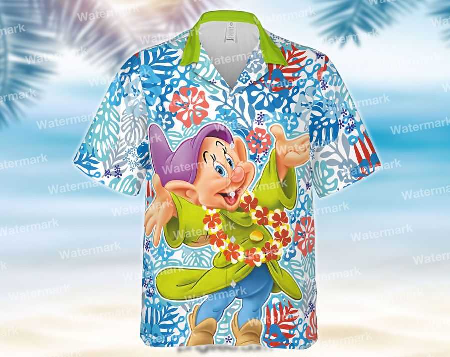 Dopey Mickey Mouse Winnie The Pooh Floral Disney Hawaii Shirt