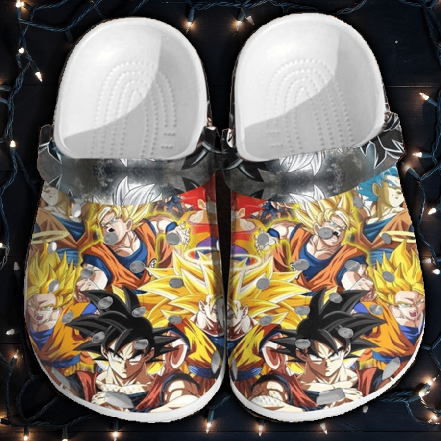 Dragon Ball Goku Pattern Crocs Crocband Clogs, Comfy Footwear, Shoes.png