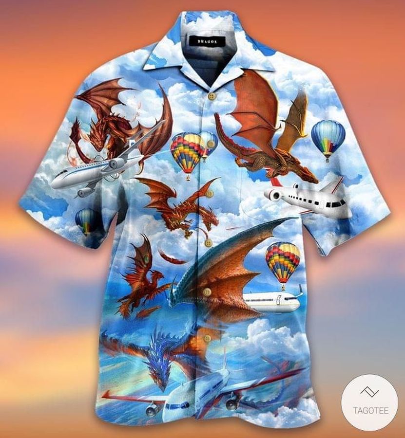 Dragon Hunting Airplane Hawaiian Shirt