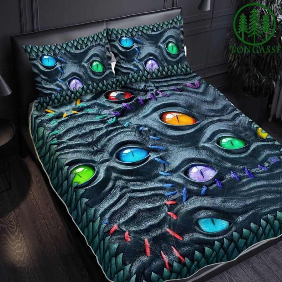 Dragon Quilt Bedding Set Color Eyes