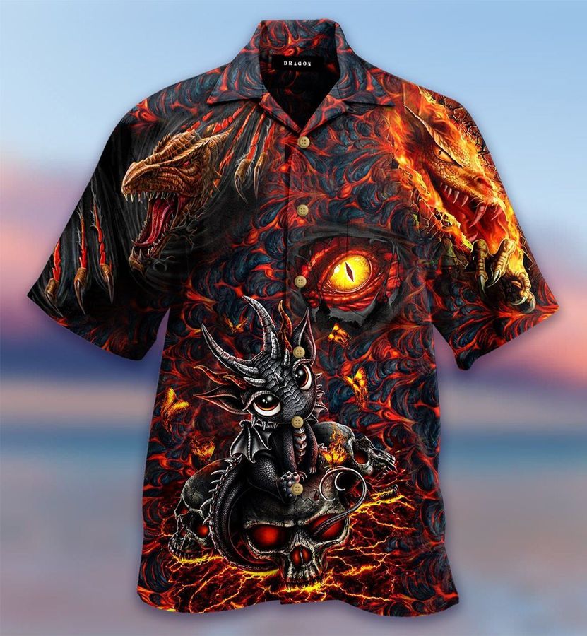 Dragon Skull Lava Hawaiian Shirt Pre13269, Hawaiian shirt, beach shorts, One-Piece Swimsuit, Polo shirt, funny shirts, gift shirts, Graphic Tee