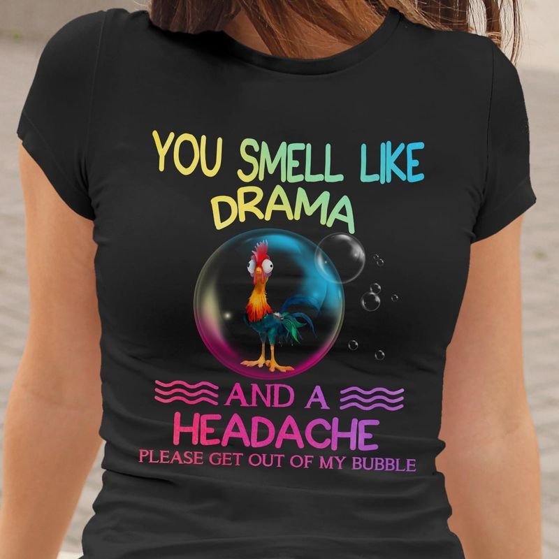 Drama And A Headache Hei Hei In Bubble Awesome Gift For Child Wearing Out Thr Town Black Shirt