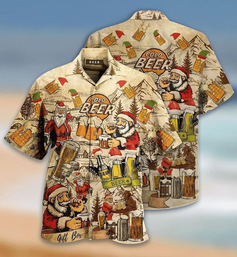 Drinking Beer With Santa Claus Hawaiian Shirt Pre11960, Hawaiian shirt, beach shorts, One-Piece Swimsuit, Polo shirt, funny shirts, gift shirts