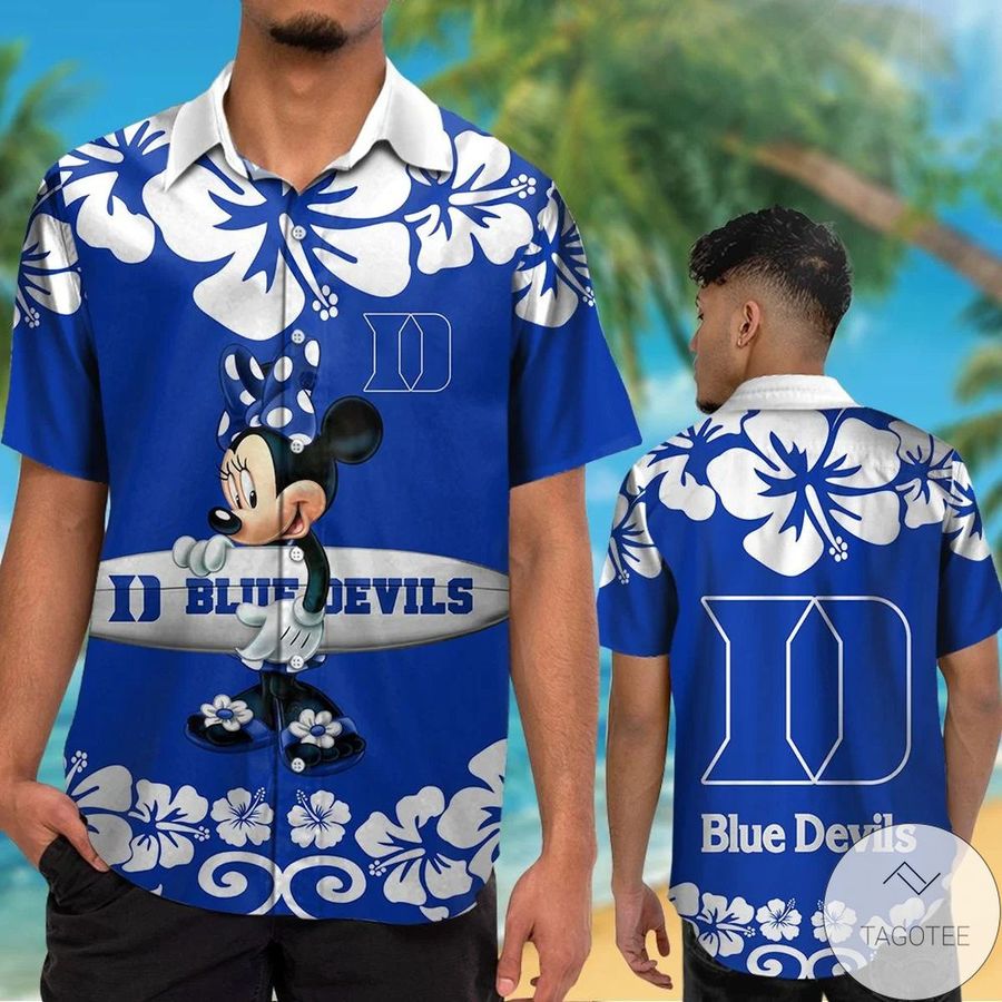 Duke Blue Devils 038; Minnie Mouse Hawaiian Shirt