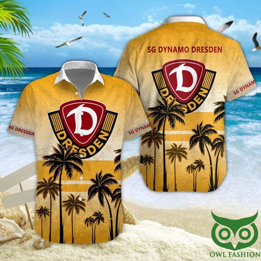 Dynamo Dresden Yellow Coconut Tree Hawaiian Shirt