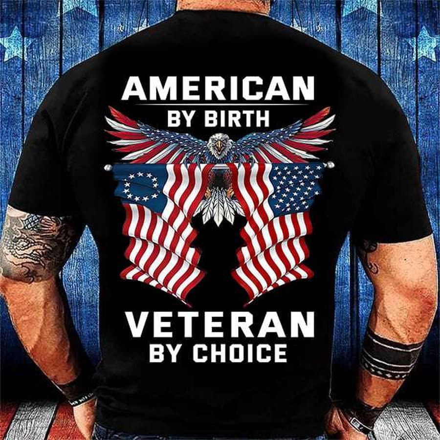 Eagle America Flag – American by birth veteran by choice