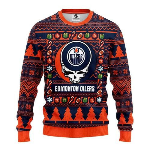 Edmonton Oilers Grateful Dead Christmas For Fans Ugly Christmas Sweater