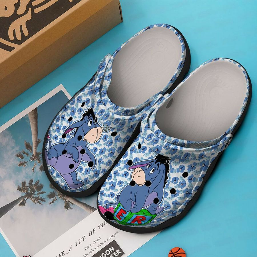 Eeyore Cute Unisex Crocs Crocband Clog Comfortable Water Shoes In Blue