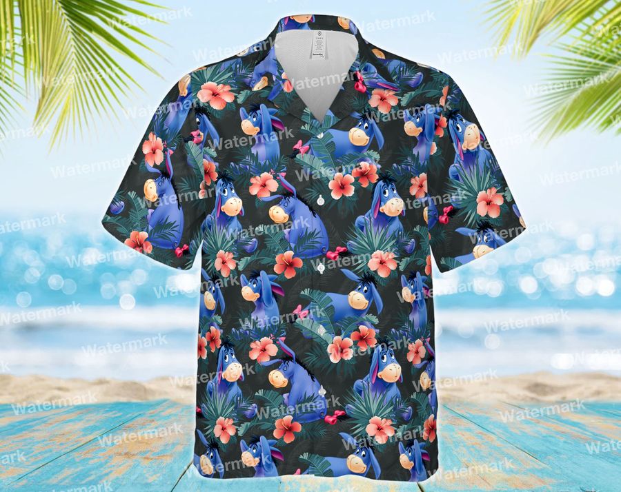 Eeyore disney hawaiian shirt, winnie the pooh disney hawaiian button down, aloha beach shirts, disney goofy hawaiian shirt
