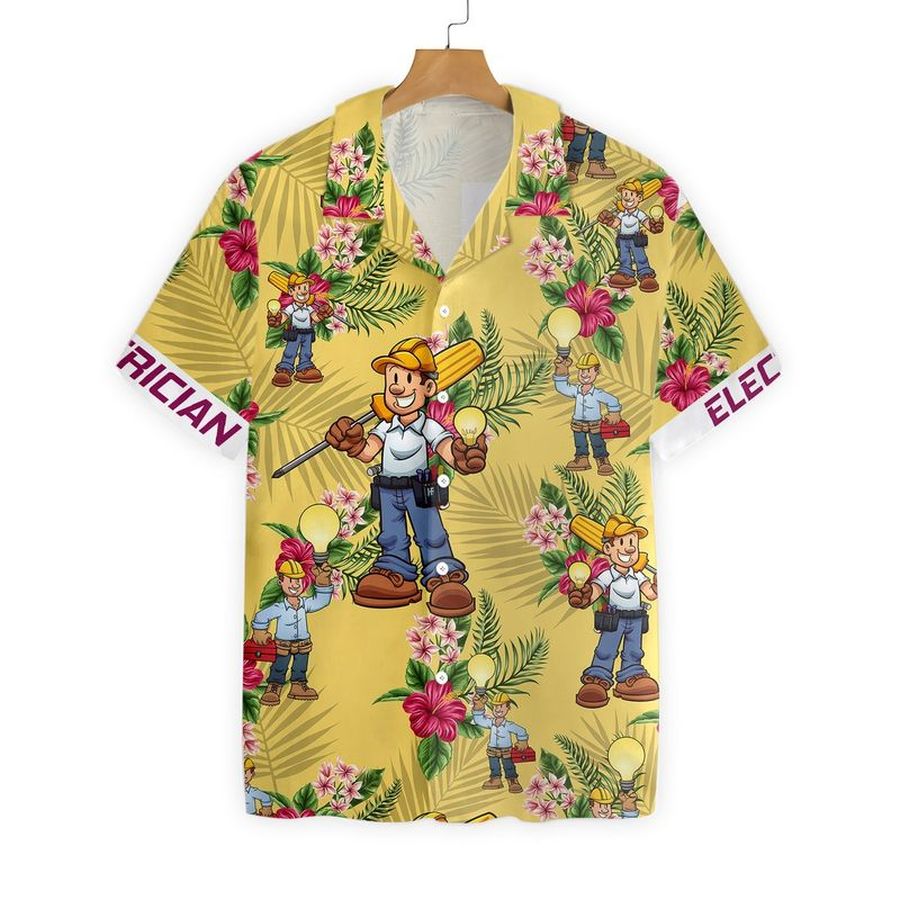 Electrician Button Hawaiian Shirt