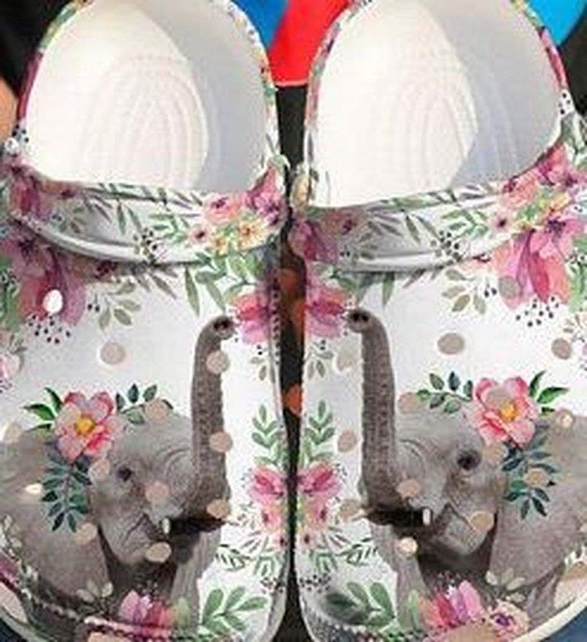 Elephant Flower Crocs Crocband Clog  Clog Comfortable For Mens And Womens Classic Clog  Water Shoes  Comfortable
