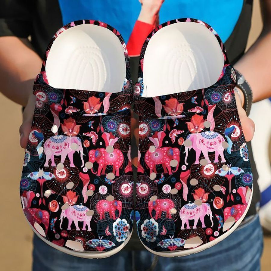 Elephant Pattern Sku 927 Crocs Crocband Clog Comfortable For Mens Womens Classic Clog Water Shoes