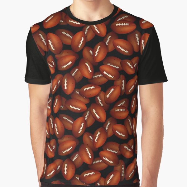 Endless footballs pattern on black Graphic T-Shirt