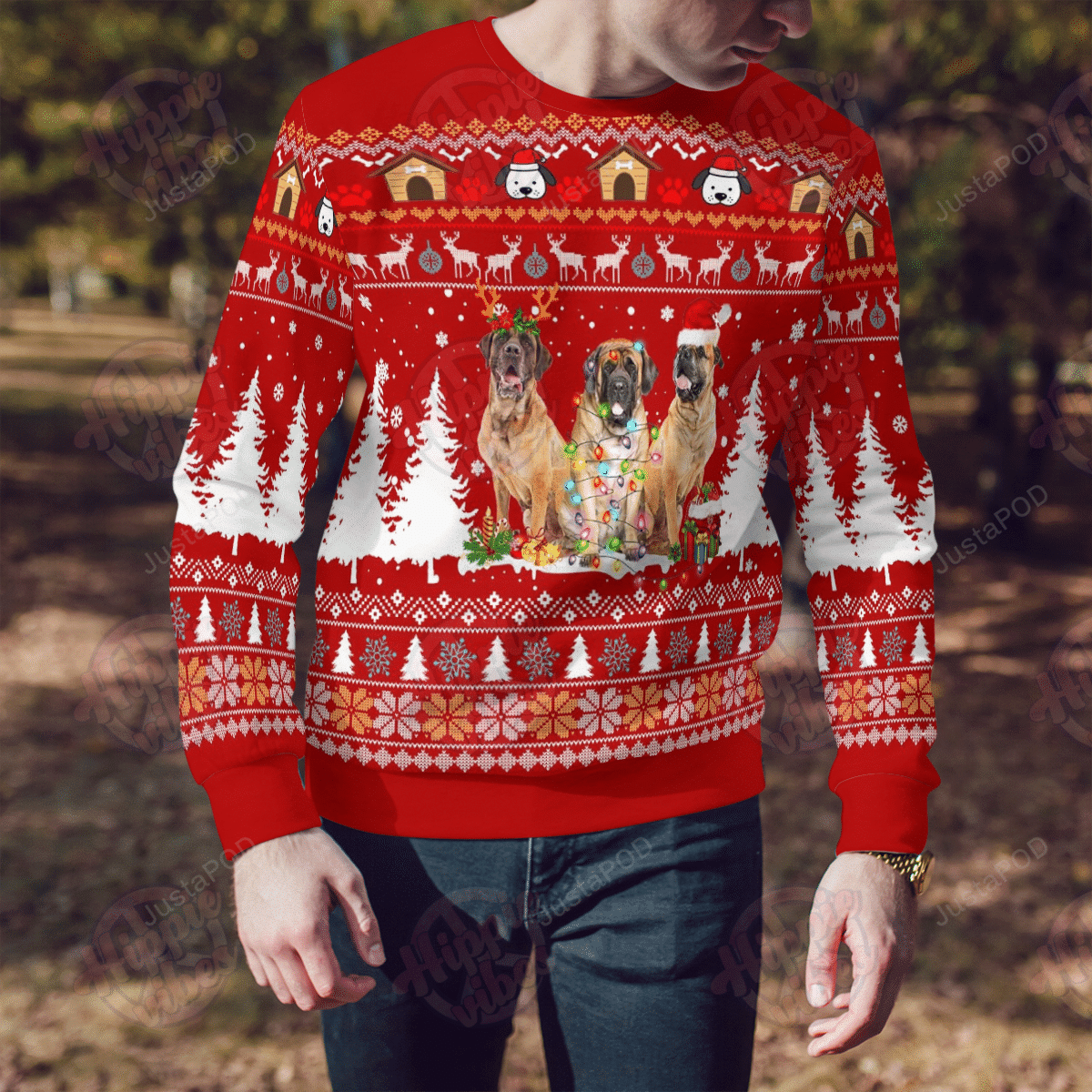 English Mastiff Ugly Christmas Sweater All Over Print Sweatshirt Ugly