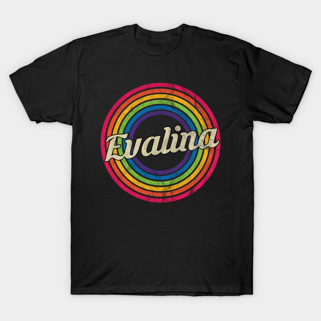 Evalina - Retro Rainbow Faded-Style T-shirt, Hoodie, SweatShirt, Long Sleeve